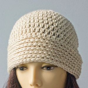 Woman's Winter Beanie, Cloche Hat, Custom Color, Crochet Toque Hat, Unisex Hat image 5