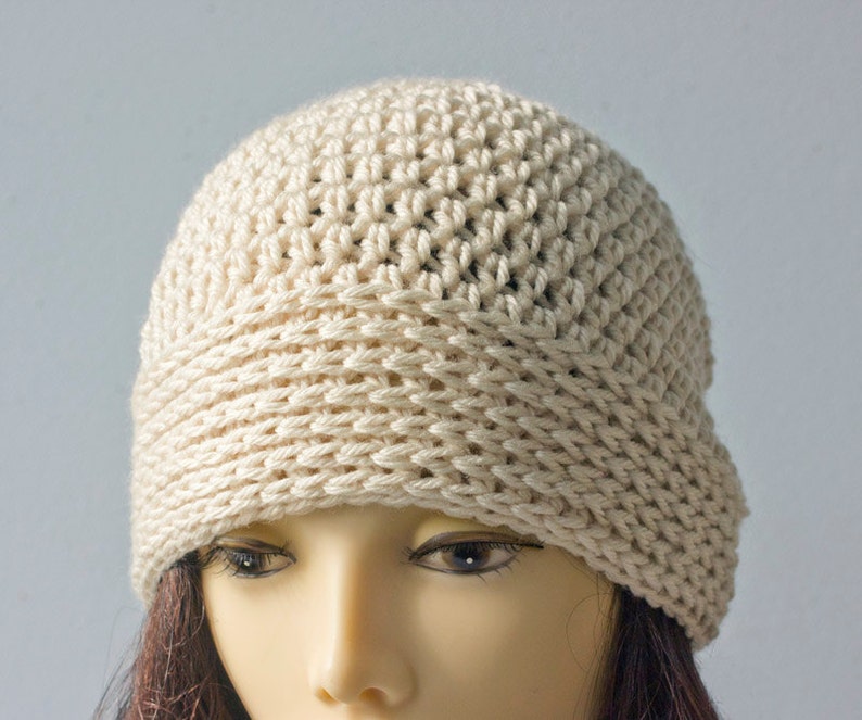Woman's Winter Beanie, Cloche Hat, Custom Color, Crochet Toque Hat, Unisex Hat image 5