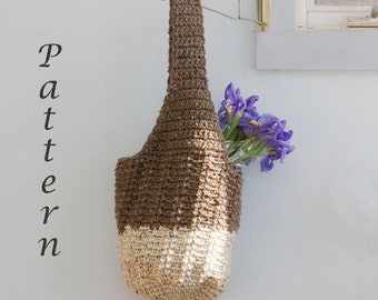Easy Market Bag Crochet Pattern for Chunky Yarn, Slouchy Bag PDF, Book Bag, Beach Bag Crochet Pattern