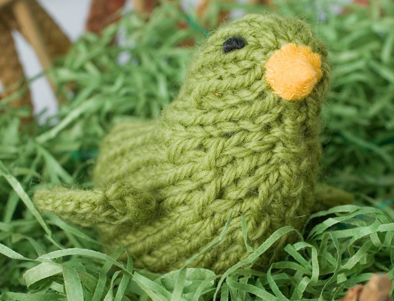 Knit Bird Toy, Stuffed Animal, Toddler Toy, Stocking Stuffer image 5