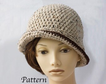 1920s Flapper Cloche Hat Crochet Pattern, Easy (PDF Download)