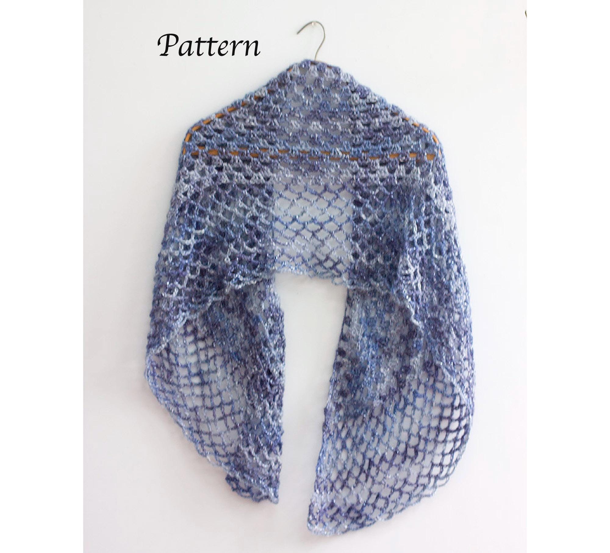 Easy Lace Shawl Crochet Pattern: One Skein Evening Wrap (PDF Pattern ...