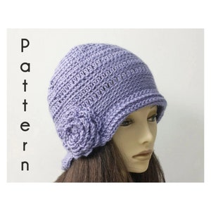 Flapper Hat Crochet Pattern, Instant Download, 1920's Cloche Hat PDF Pattern, Flower Hat Pattern