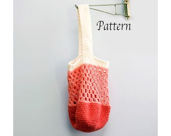 Easy Market Tote Bag Crochet Pattern for Cotton Yarn