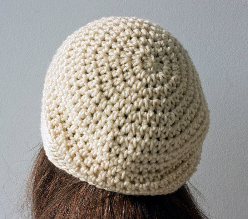 Woman's Winter Beanie, Cloche Hat, Custom Color, Crochet Toque Hat, Unisex Hat image 4