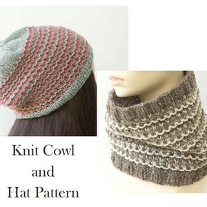 Easy Mosaic Knitting Pattern,  Hat and Scarf Set