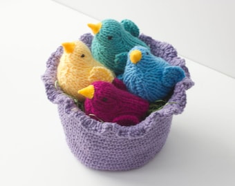 Hand Crochet Cotton Basket with Little Bird Toys: Gift for Child