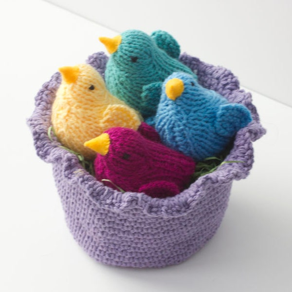 Crochet Cotton Basket, Gift for Girl Child,  Little Bird Toys