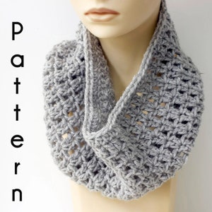 Fast Easy Cowl Crochet Pattern, Worsted Yarn