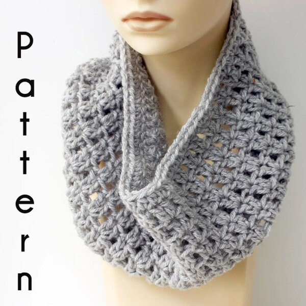 Fast Easy Cowl Crochet Pattern, Neck Warmer Pattern PDF Pattern, Worsted Yarn
