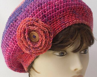 Easy Hat Crochet Pattern With Detachable Flower: Beret - Etsy display picture 3