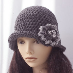 Flower Cloche Hat, 1920's Flapper Hat, Chose Color, Woman's Winter Hat image 4