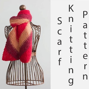 Easy Scarf Knitting Pattern, Worsted Weight Yarn