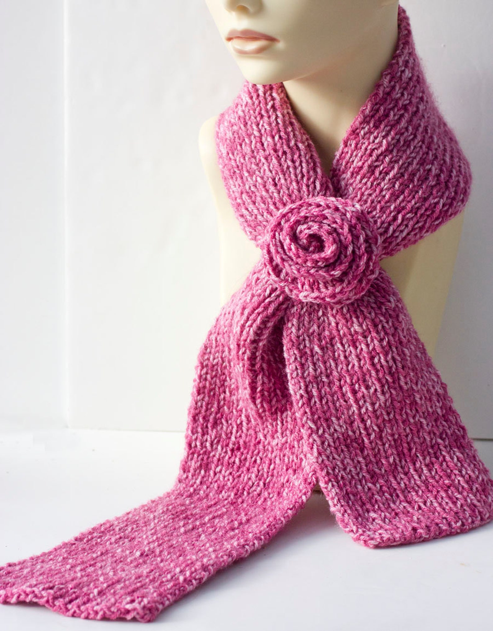 Easy Keyhole Scarf Knitting Pattern Neck Scarf Knit Pattern Etsy