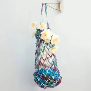 Hand Crochet Cotton Net Market Bag, Beach Bag, Ready to Ship