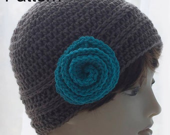 Flower Cloche Hat Crochet Pattern, Pdf Crochet Hat Pattern, Digital Download, Easy Pattern