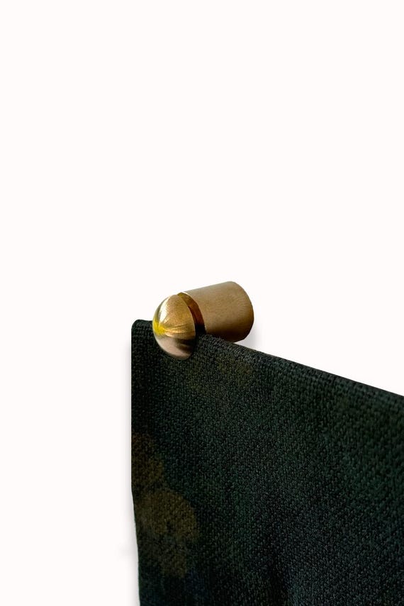 Natural Brass Standoffs — Wall Art & Tapestry Edge Clips, Vintage Dome Top