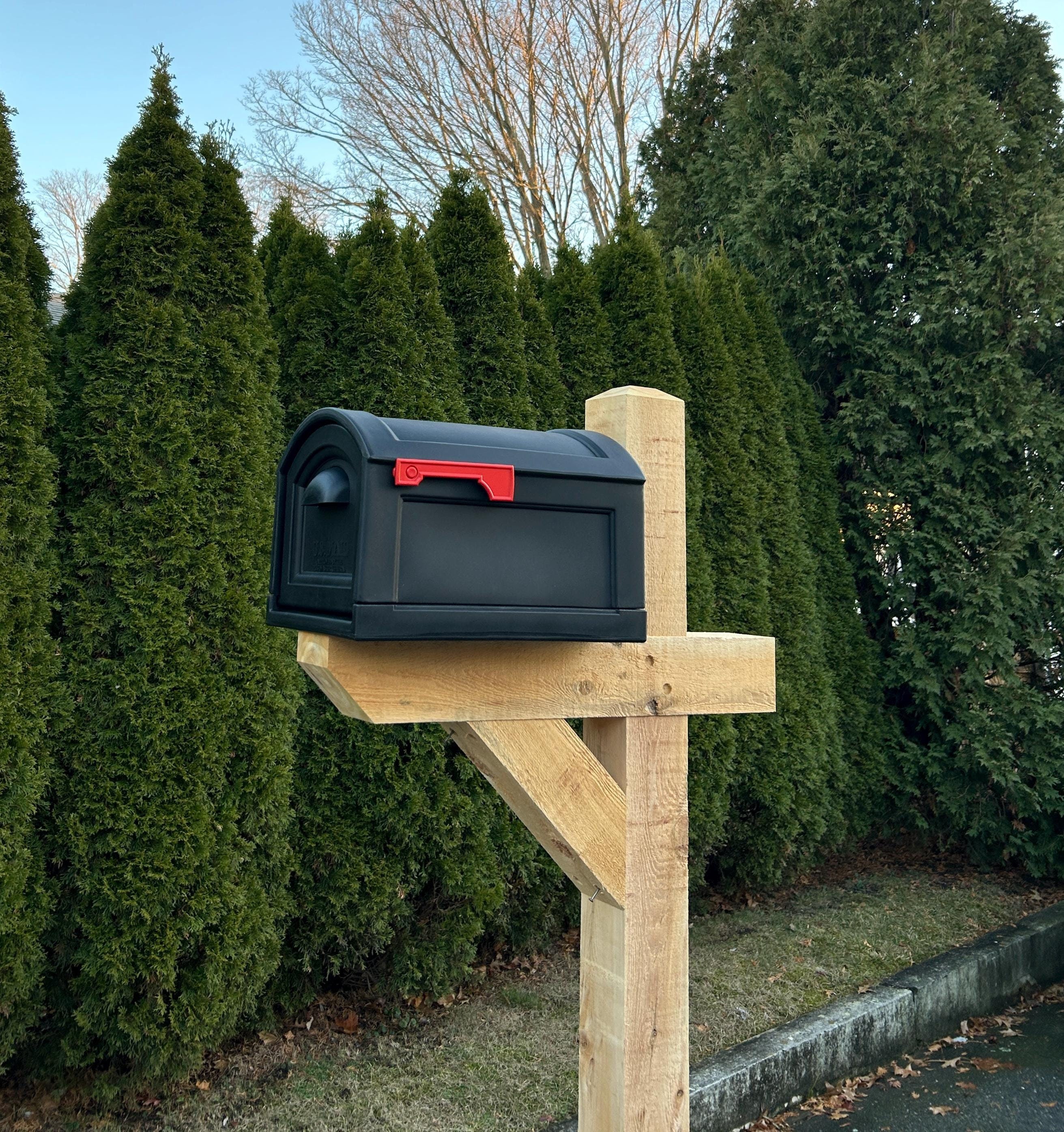 Rustic 5x5 Cedar Mailbox Post Northern White Cedar Timber Rough Sawn and Rustic