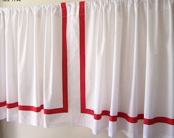 Cafe Curtains with Choice of Trim Color