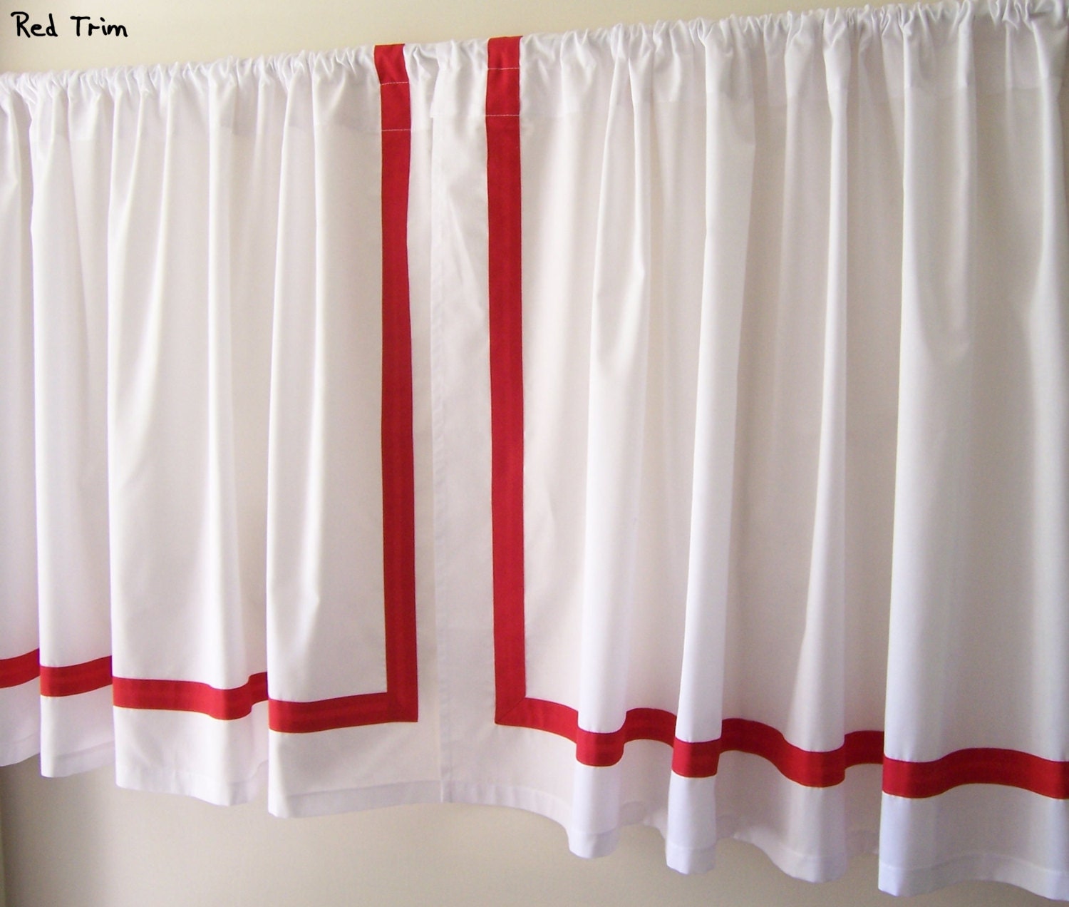 Cafe Curtains With Choice of Trim Color Etsy