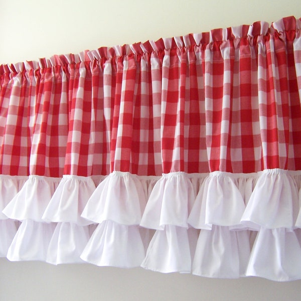 Gingham Ruffled Valance