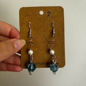 Spiral Pearl Dangle Earrings
