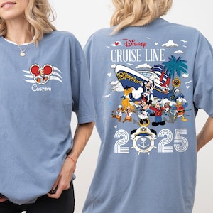 Benutzerdefiniertes doppelseitiges Disney Cruise Line 2025 Comfort Farben-Shirt, Disney Cruise Shirt, Disney benutzerdefinierter Name Shirt, Disney Urlaub 2025 Shirt