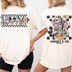 Vintage Mickey & Co Est 1928 Shirt, Mickey And Friends Shirt, Disney Family Vacation Checkered Shirt, Disneyland Shirts, Disney Trip Tee