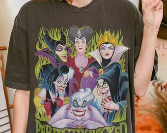 Perfectly Wicked Villains Shirt Disney, Villains Characters Shirt, Halloween Evil Queen Ursula Cruella Tee Spooky Season Comfort Colors Tee