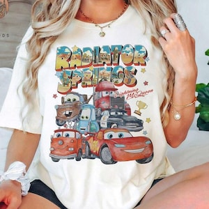 Retro Comfort Farben Radiator Springs Cars Film Shirt, Lightning McQueen Shirt, Cars Film Disney Shirt, Disney Familien Reise Shirt