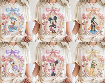 Camiseta personalizada con lazo retro de Disney Castle, camiseta personalizada con personajes de Disney, camiseta para viajes familiares de Disney, camiseta a juego de Disney, viaje a WDW