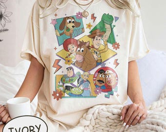 Retro comfortkleuren Toy Story-shirt, Disney Pixar T-shirt familie-uitje, vintage Woody Buzz Jessie Friend In Me-cadeau, leuk Disney Park Group-T-shirt