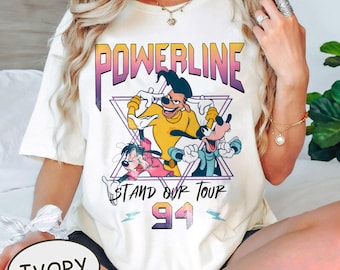 Disney Retro 90er Jahre A Goofy Film Powerline Stand Out Tour 94 Shirt, Magic Kingdom Unisex T-Shirt Familie Geburtstagsgeschenk Erwachsenes Kind Kleinkind Tee