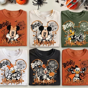 Vintage Disney Alla karaktärer Skelett Halloween-tröja, Musse Pigg & vänner Star Wars Chip Dale, Musse Piggs inte så läskiga Halloween-festtröja
