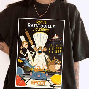 人気☆ディズニー レミーのおいしいレストラン ビッグプリント Tシャツ L Disney PIXAR ディズニー ピクサー RATATOUILLE レミーの