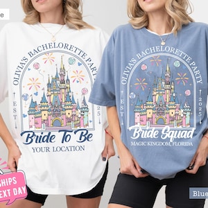 Personalized Disney Castle Bachelorette Party Shirt, Disney Bride Shirt Bride To Be Team Bride Squad Bridesmaid Group Matching, Disney Shirt