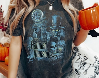 Disney The Haunted Mansion Scary Halloween-shirt, vintage Haunted Mansion T-shirt, Spooky Season-T-shirt, verjaardagscadeau, Disneyland Family Trip