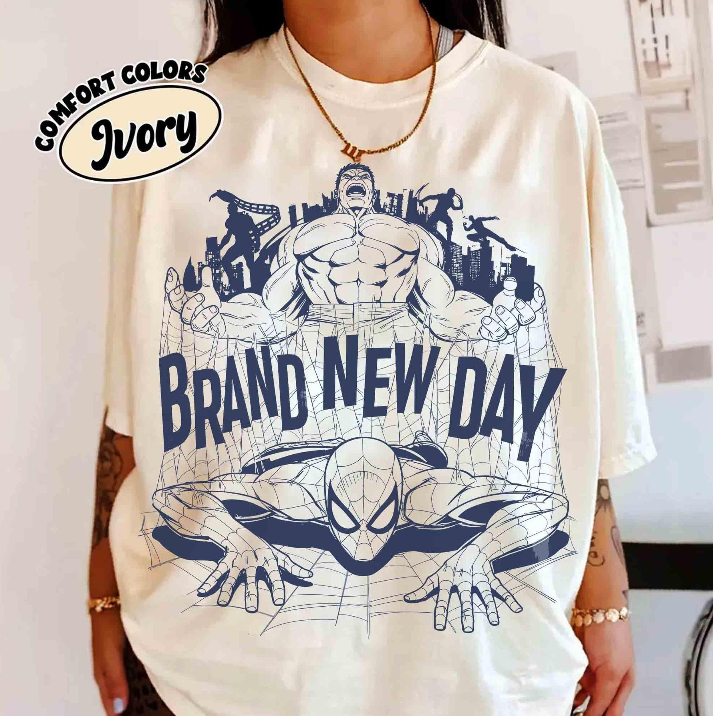 Marvel Spider-man & Hulk Brand New Day Sketch T-shirt, Spiderman