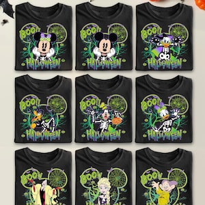 Vintage Disney Alla karaktärer Skelett Halloween-tröja, Musse Pigg & vänner Star Wars Chip Dale, Musse Piggs inte så läskiga Halloween-festtröja