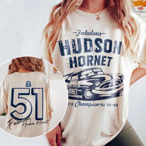 Vintage Disney Pixar Car Movies Shirt, Funny Doc Hudson The Fabulous T-shirt, Hudson Hornet Tee, Disneyland Trip Family Holiday Outfits