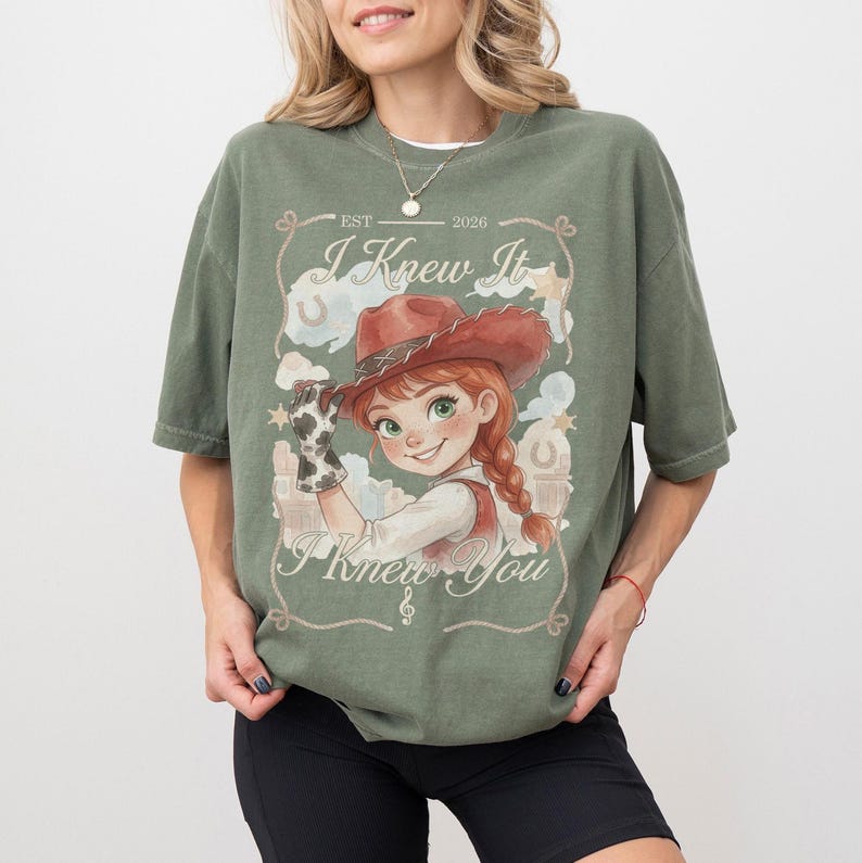 Camiseta de acuarelas TS Jessie Toy Story 5 Comfort Colors, Vintage I Knew It I Knew You, Camiseta a juego para la familia Disneyland Toy Story imagen 6