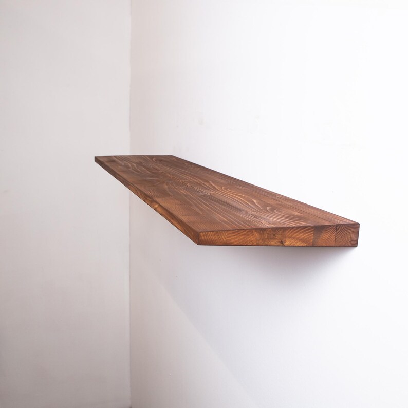 Slim Floating Shelf Rustic Picture Ledge Custom Wood Shelves Long