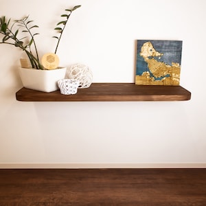 Handmade Wooden Shelf with Rounded Edges, Rustic Floating Shelf, Custom Wood Wall Shelf, Wood Storage Shelf, Decorative Wooden Shelf