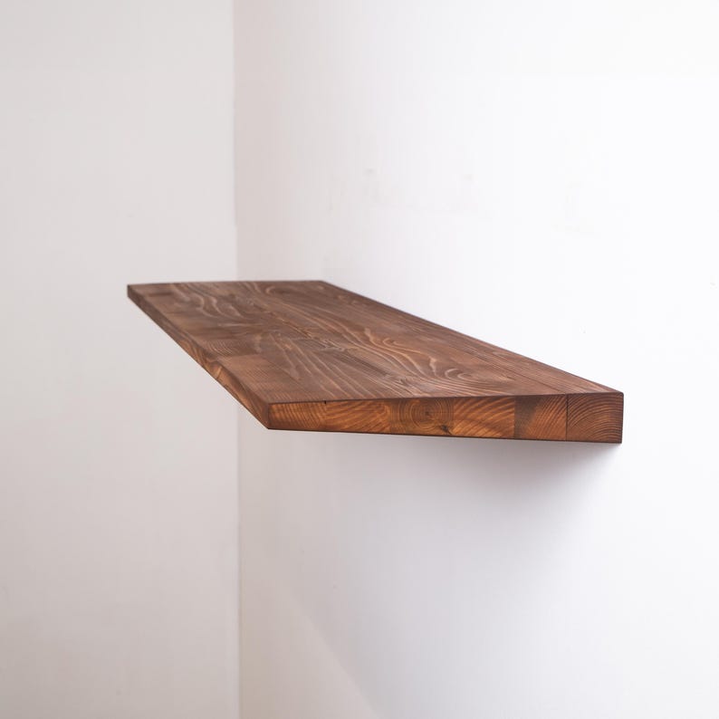 Slim Floating Shelf Rustic Picture Ledge Custom Wood Shelves Long