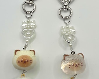 Handmade kawaii kitty keychain