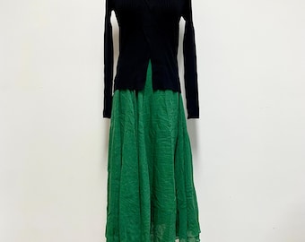 Linen Cotton Flowy Skirt, Women Summer Skirt, Full Circle Skirt, Cotton Maxi Skirt Women, Flowy Long Skirt, Pleated Boho Skirt, Spring Skirt