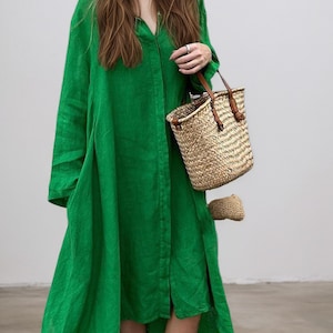 chinese dress ladies Nina Spanish Linen Dress – A Little Bird Boutique main image 0
