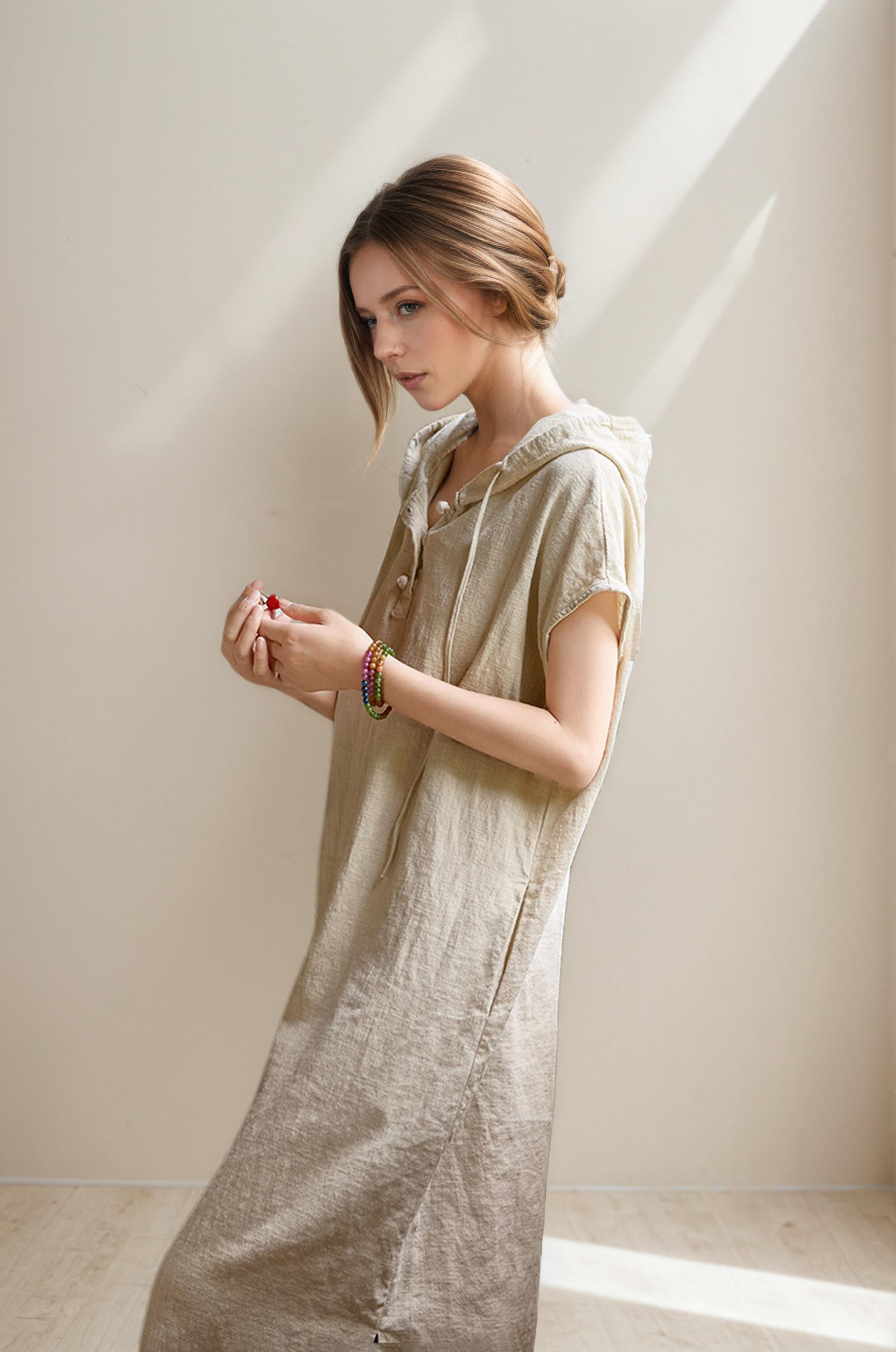 chinese dress ladies Boho Ramie Linen Breeze Dress  COANDMI STUDIO ES