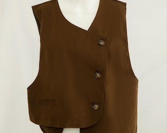 Women Cotton Vest, Casual Cotton Vest Jacket, Sleeveless Cotton Jacket, Cotton Vest With Pockets, Vintage Vest for Women, Cotton Tank Top