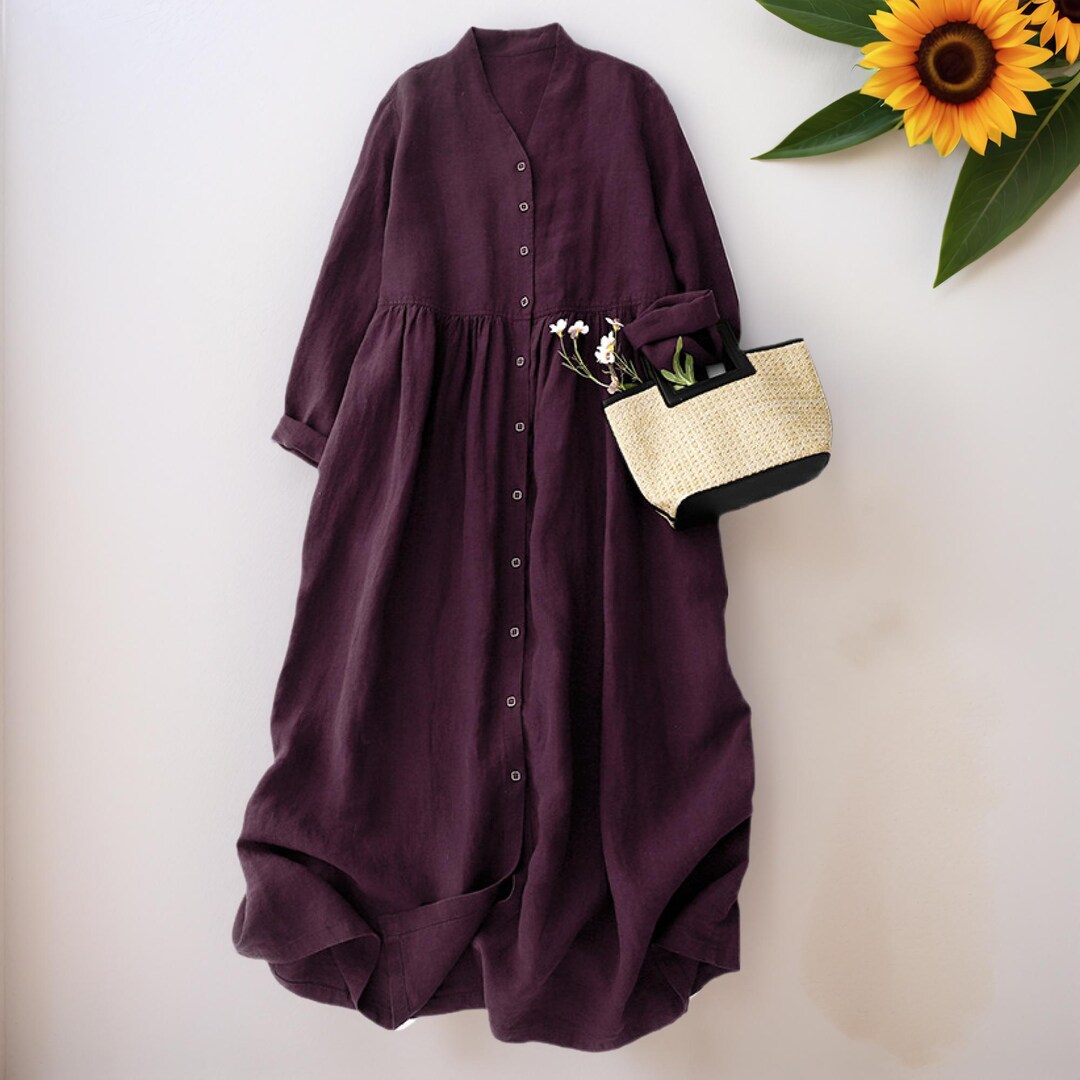 cotton linen long dress club factory Women The Linen Shop Linen Dresses
